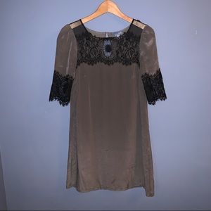 Anthropologie Lil Silk and Lace Mini Shift Dress Size 2